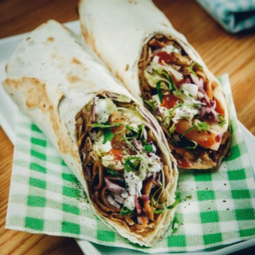 Gemüse Dürüm mit Fleisch