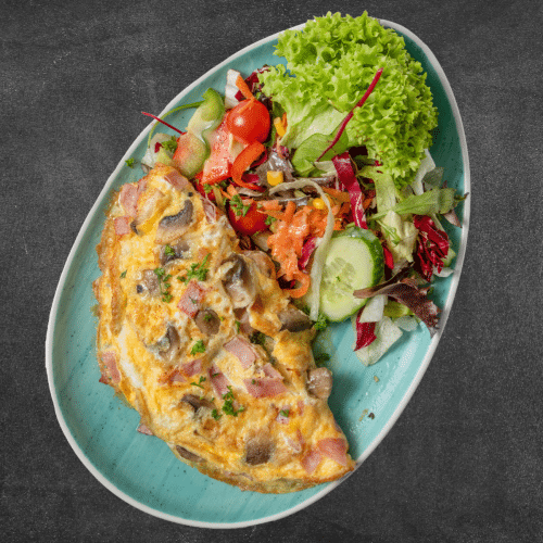 Schinken-Champignons Omelette