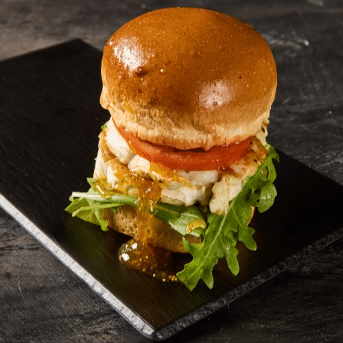 Französischer Ziegenkäse Burger (vegetarisch)