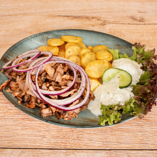 Gyrosteller mit Krautsalat