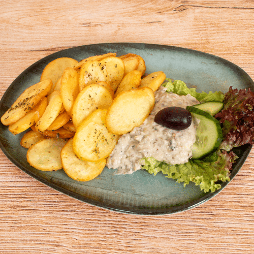 Knoblauchkartoffeln mit Melitzana