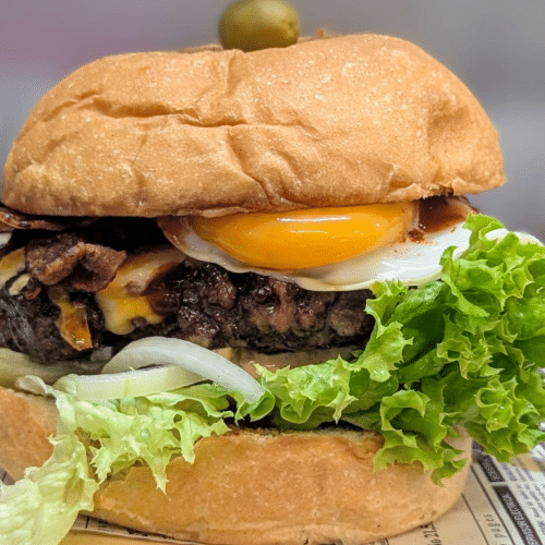 American Style Burger mit Pommes