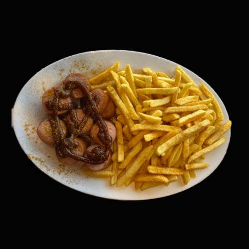 Currywurst mit Pommes frites