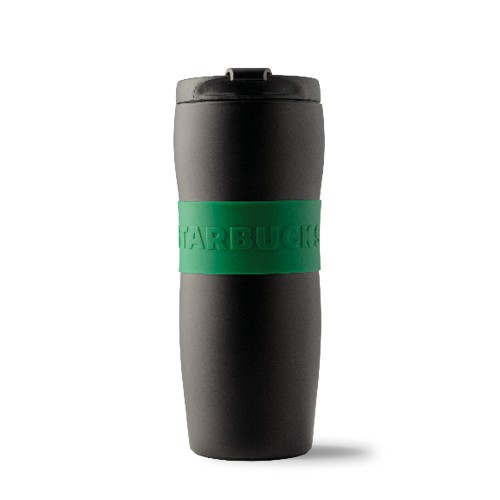 Tumbler Lucy Matte Black Green Band