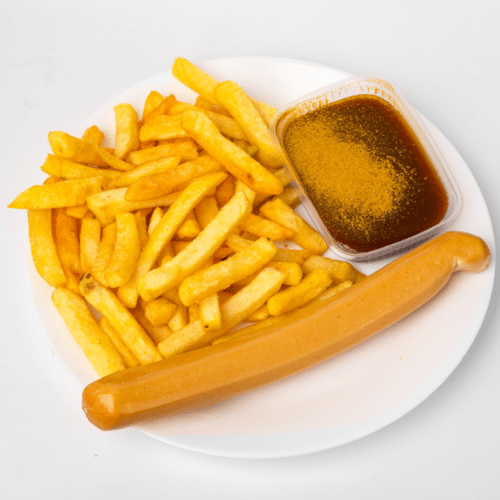 Currywurst mit Pommes