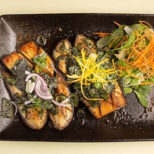 Gegrillte Aubergine (vegan)