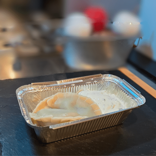 Wareniki mit Mozzarella-Spinatfüllung