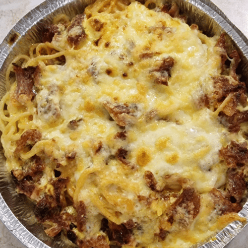 Spaghetti Gyros Bearnaise überbacken