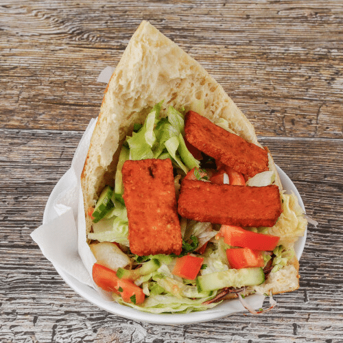 Vegetarischer Döner mit Grillkäse