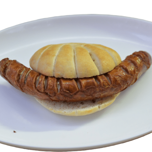 Geflügel Bratwurst im Brötchen