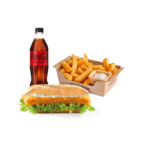 Backfisch-Baguette Menü