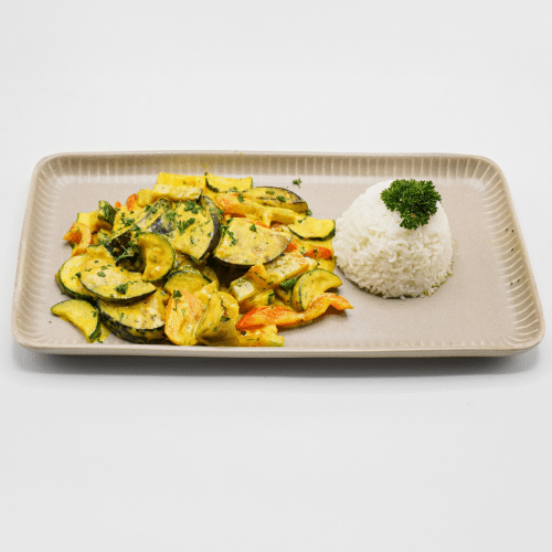 Gemüse Kokos Curry mit Basmatireis.