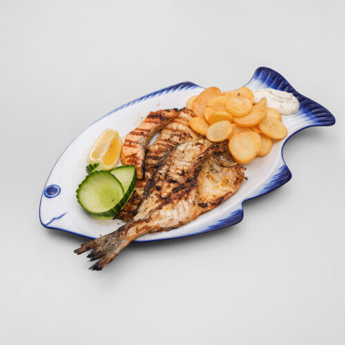 Dorade, 1/2 Lachs und Forelle