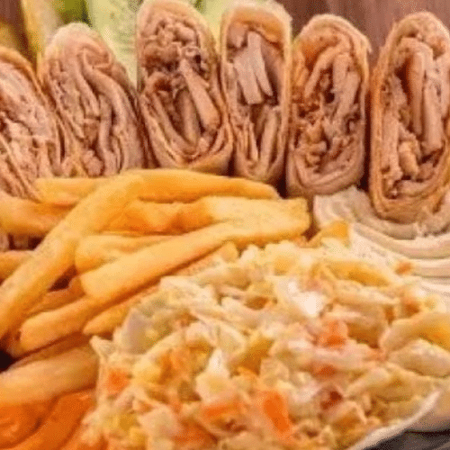 Tacos Teller mit Pommes