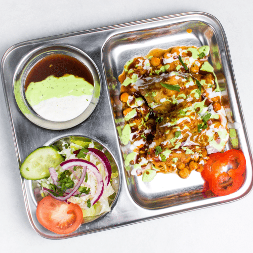 Samosa Chaat (vegetarisch)