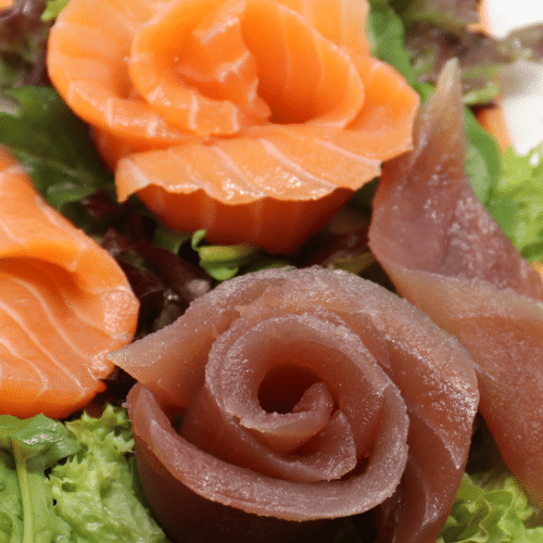 Lachs-Thunfisch Sashimi (10 Stück)
