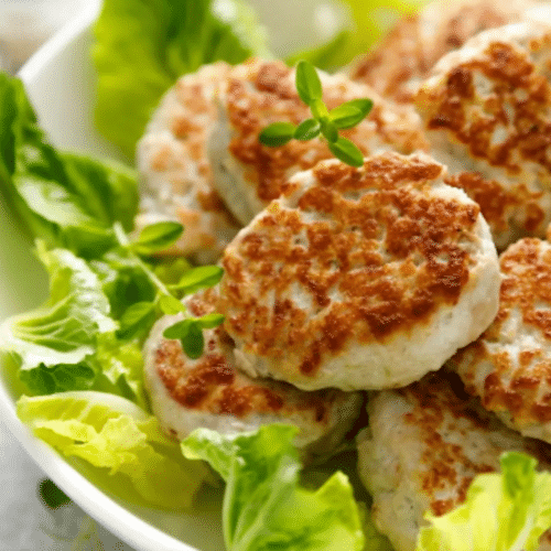Geflügelfrikadelle Salat