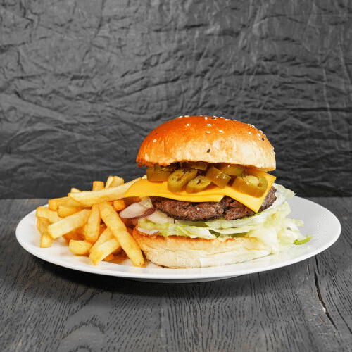 Menü-Jalapenosburger (vegan)