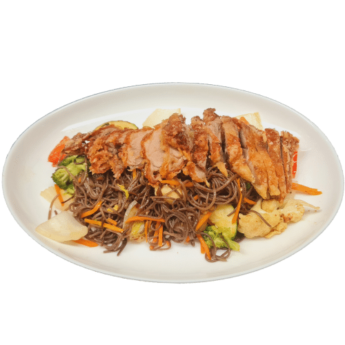 Soba Nudeln mit knuspriger Ente & Gemüse