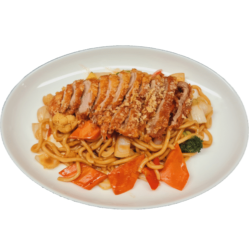 Udon Nudeln mit knuspriger Ente