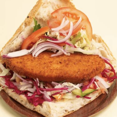 Hähnchen-Schnitzel im Brot