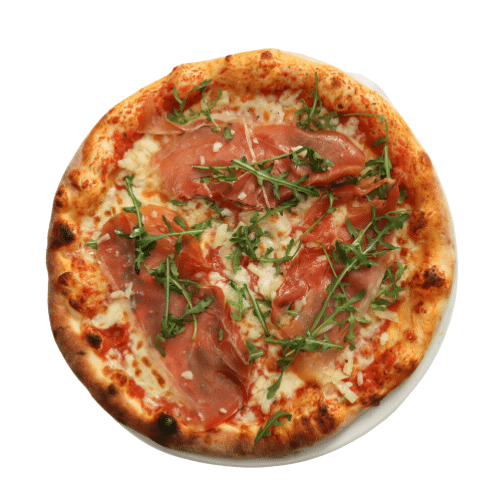 Pizza mit Serrano Schinken