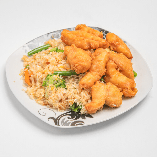 Eierreis mit Hühnerfleisch