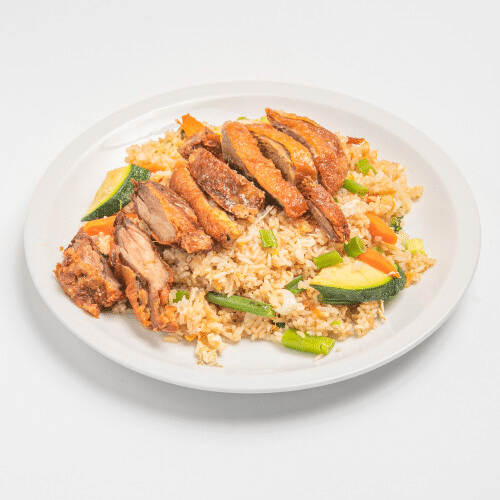 Eierreis mit knuspriger Ente