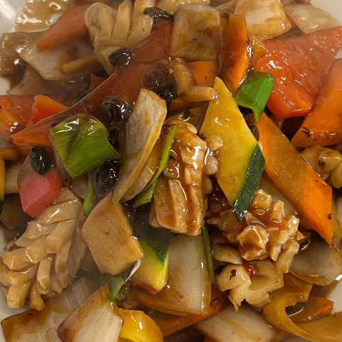 Gebratener Tintenfisch mit Schwarzbohnensauce (84)