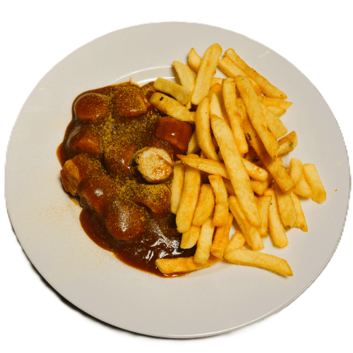 Currywurst mit Pommes frites