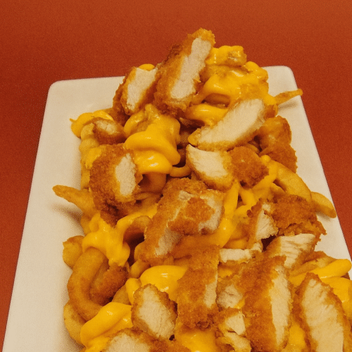Chicken cheese Curly Fries