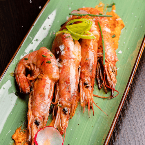 Gambas al Grill con Salsa Romesco