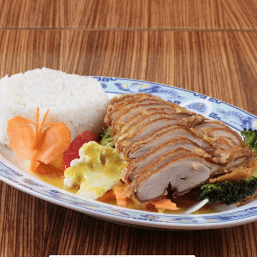 Krosse Ente mit roter Curry Sauce