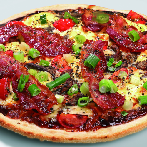 Pizza Steak und Bacon