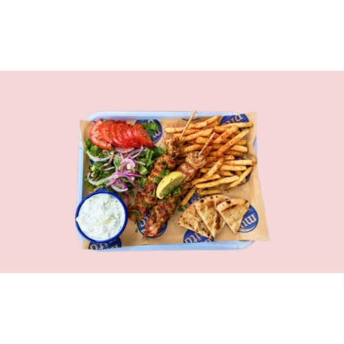 Souvlaki Hähnchenfleisch Teller