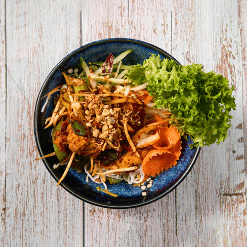 Bun Dau Xao Ot - Spicy Tofu Bowl (scharf, vegetarisch)