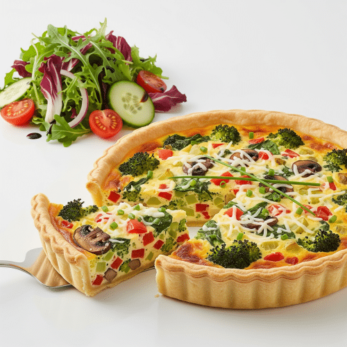 Gemüsequiche mit Salat