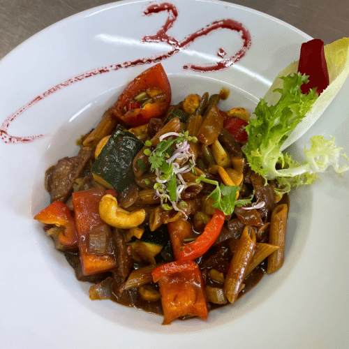 Feuerpfanne (auf Wunsch vegan)