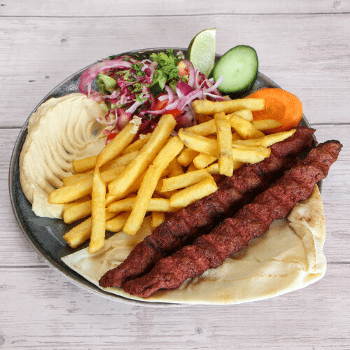 Veganer Hackfleischspieß Grillteller (2 Spieße)