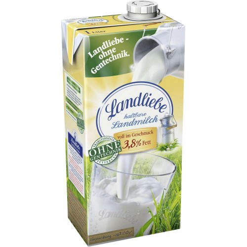 Landliebe oder Baerenmarke haltbare Milch 3,8 Prozent Fett 1,0l