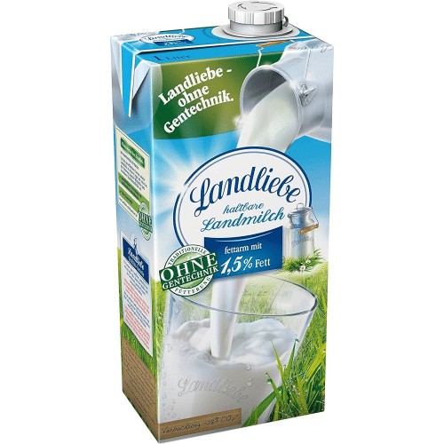 Landliebe oder Baerenmarke haltbare Milch 1,5 Prozent Fett 1,0l