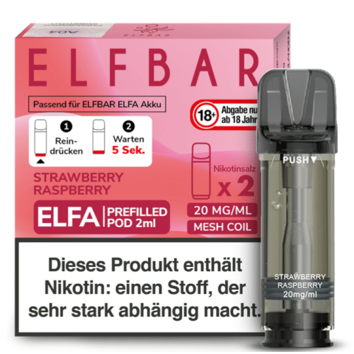 Elfbar Elfa Strawberry Raspberry 20mg Nikotin 2er Pack