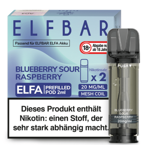Elfbar Elfa Blueberry Sour Raspberry 20mg Nikotin 2er Pack