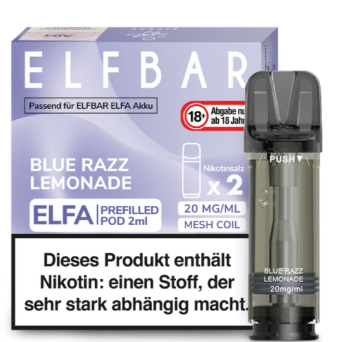 Elfbar Elfa Blue Razz Lemonade 20mg Nikotin 2er Pack