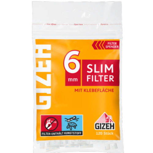 Gizeh Slim Filter mit Gummierung je 120 Filter, 6mm