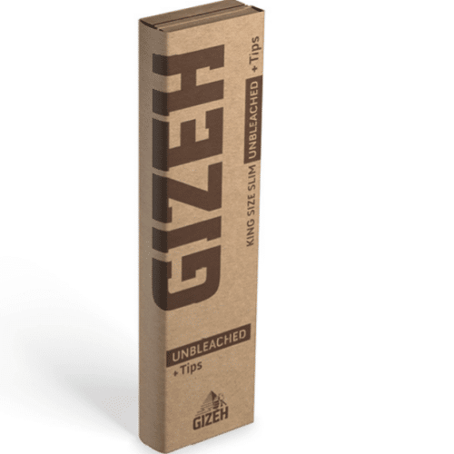 Gizeh Unbleached King Size Slim 26 Hefte je 34 Blatt 34 Tips