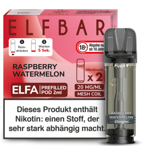 Elfbar Elfa Raspberry Watermelon 20mg Nikotin 2er Pack