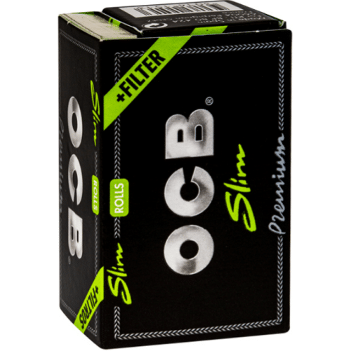 Ocb Rolls Schwarz Premium Slim mit  Tips, 24 Rolls je 4 Meter