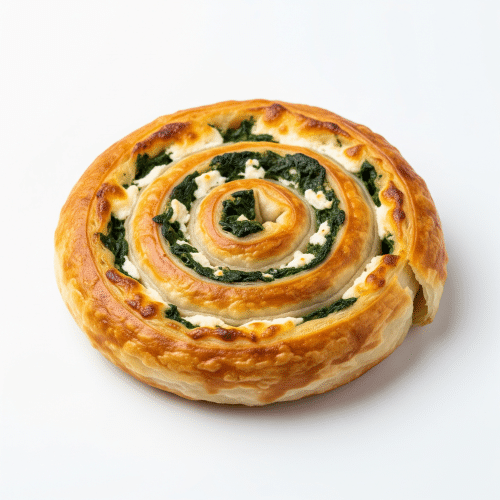 Börekschnecke mit Spinat und Käsefüllung