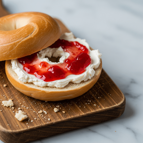 Cream Cheese und Marmelade Bagel